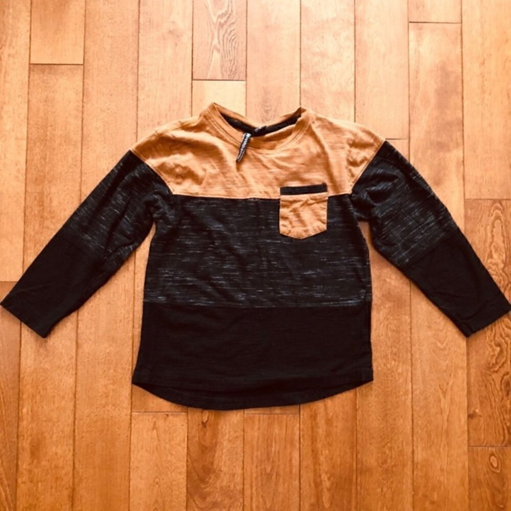 T-shirt With Pocket Long Sleeves Color Block